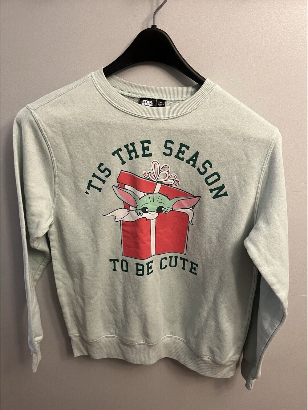 Star Wars Christmas Sweatshirt Mandalorian Tis The Season To Be Cute Grogu Sz M